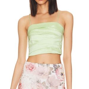 Alice + Olivia Pistachio Tita Cropped Top